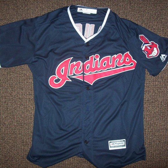 CLEVELAND INDIANS #25 Jim THOME Jersey Sewn Numbers & Logos BLUE - Picture 2 of 8